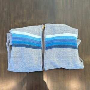 Gray and Blue Striped Women’s Aviator Nation  Sweater